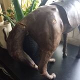 Ancien jouet cheval en cuir