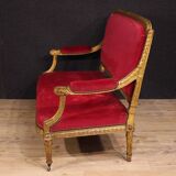 Antique French red velvet sofa from the 19th century