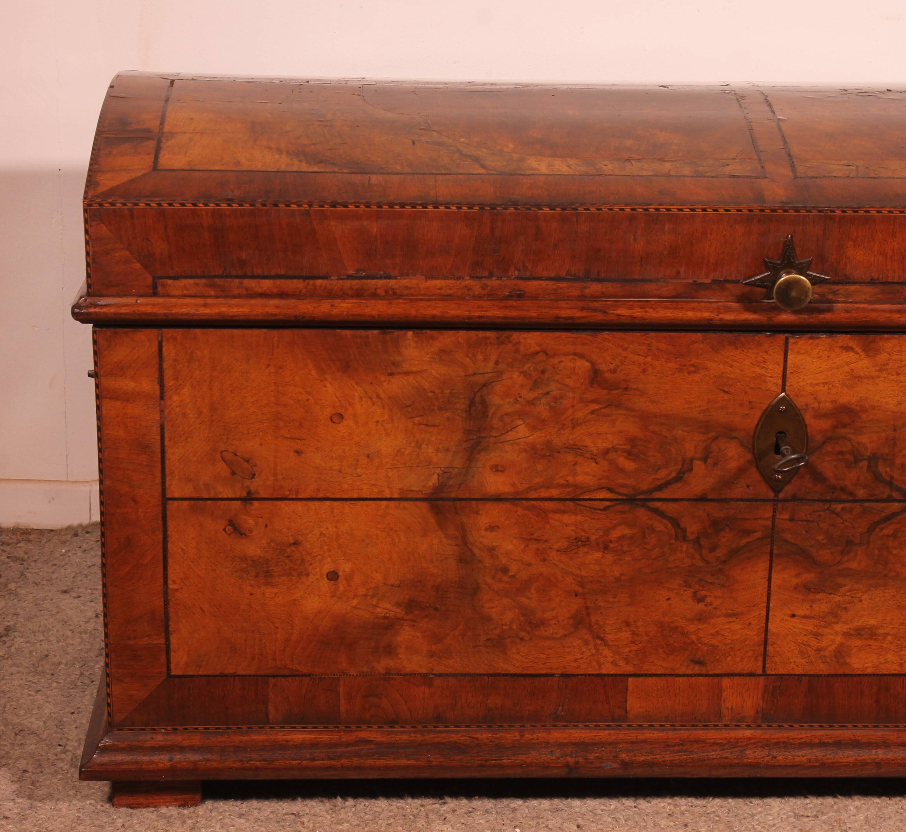 walnut and burl walnut chest - 18th century