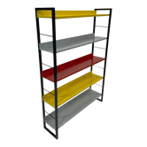 Small Tomado shelving unit in metal and several colours - 1960s Dutch Design