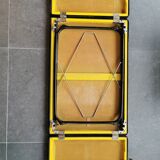 Two-tone vintage foldable side table with 2 extension cords