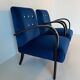 Pair of Blue Italian Art Deco Armchairs, 1930s