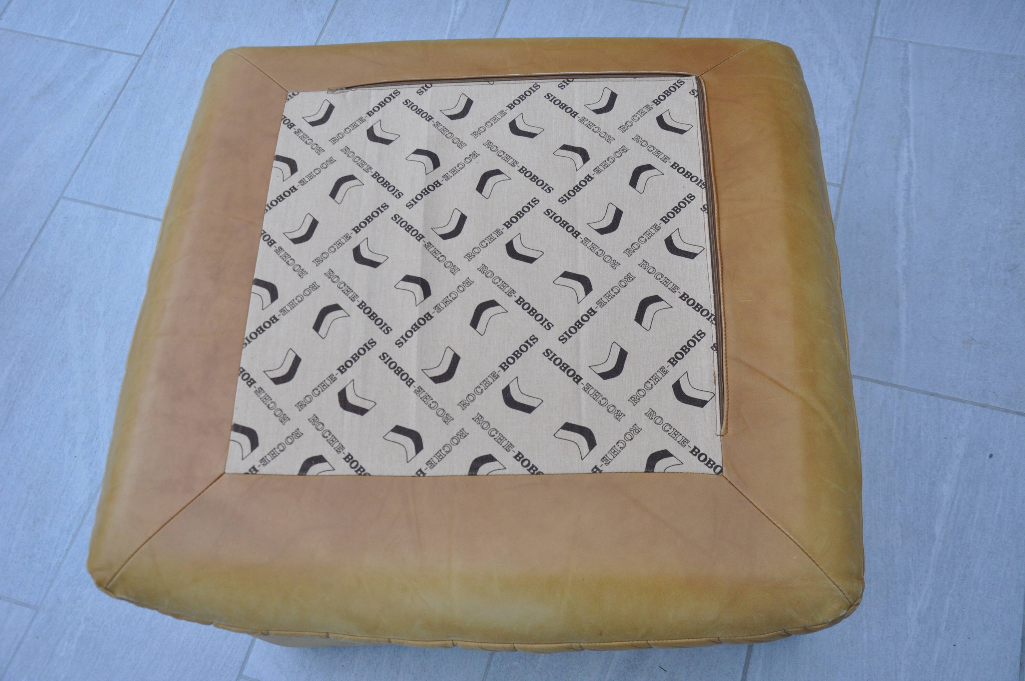 Roche Bobois leather pouf, 1970s