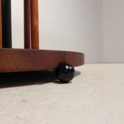 Vintage teak table with 6 narrow and 1 wide style, 1980s.