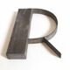 Metal letter R 1930s Height 25 cm