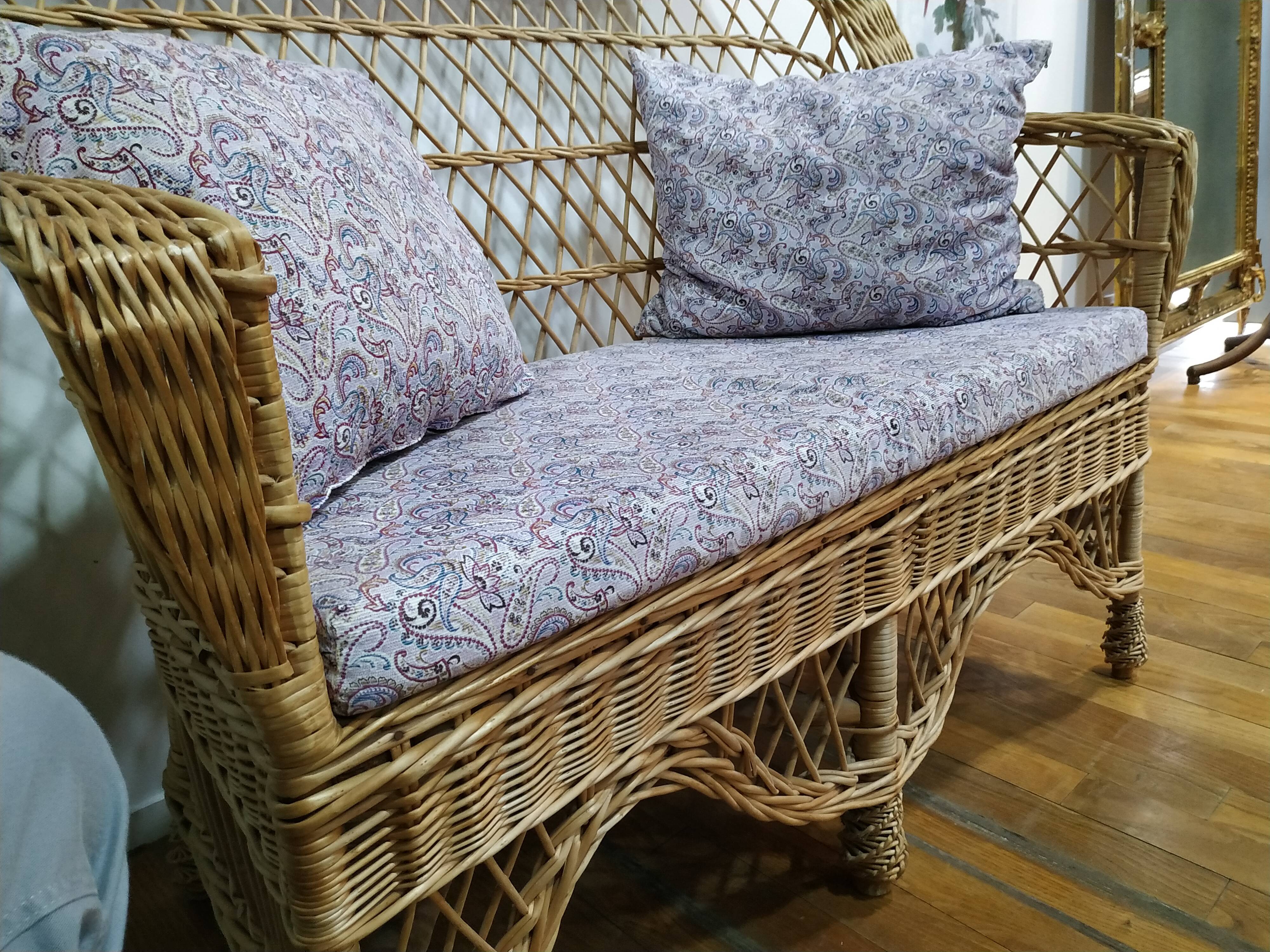 Rattan bench