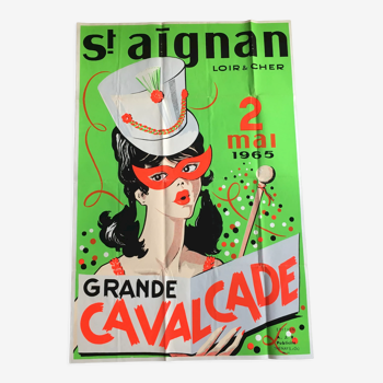 Original screen-printed poster Saint Aignan - Grande Cavalcade 1965