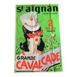 Affiche originale sérigraphiée Saint Aignan - Grande Cavalcade 1965