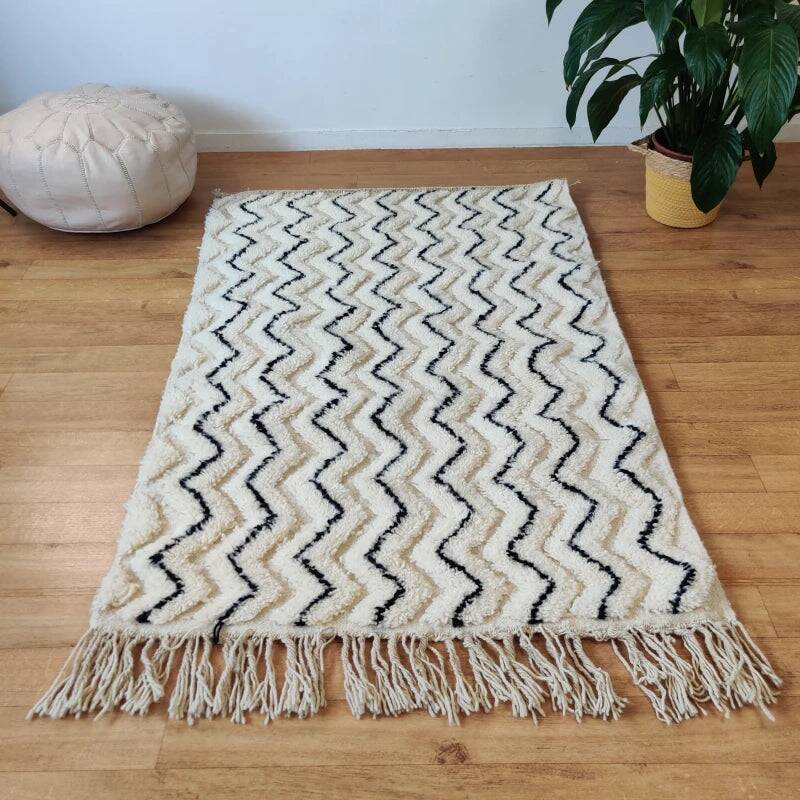 Tapis beni ouarine fait main traditionnel 250cmx150cm