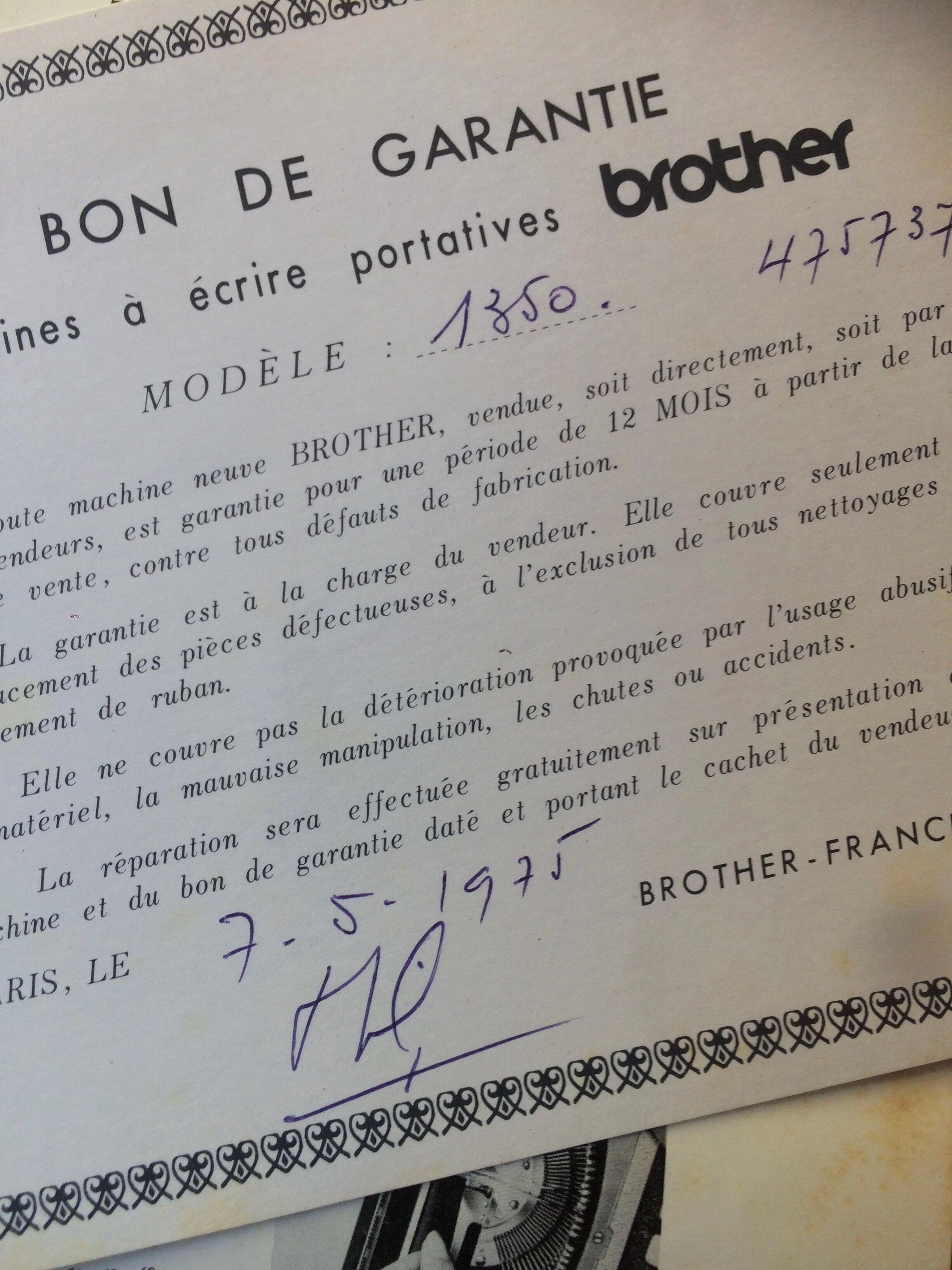 TYPEwriter BROTHER 1972 Deluxe 1350