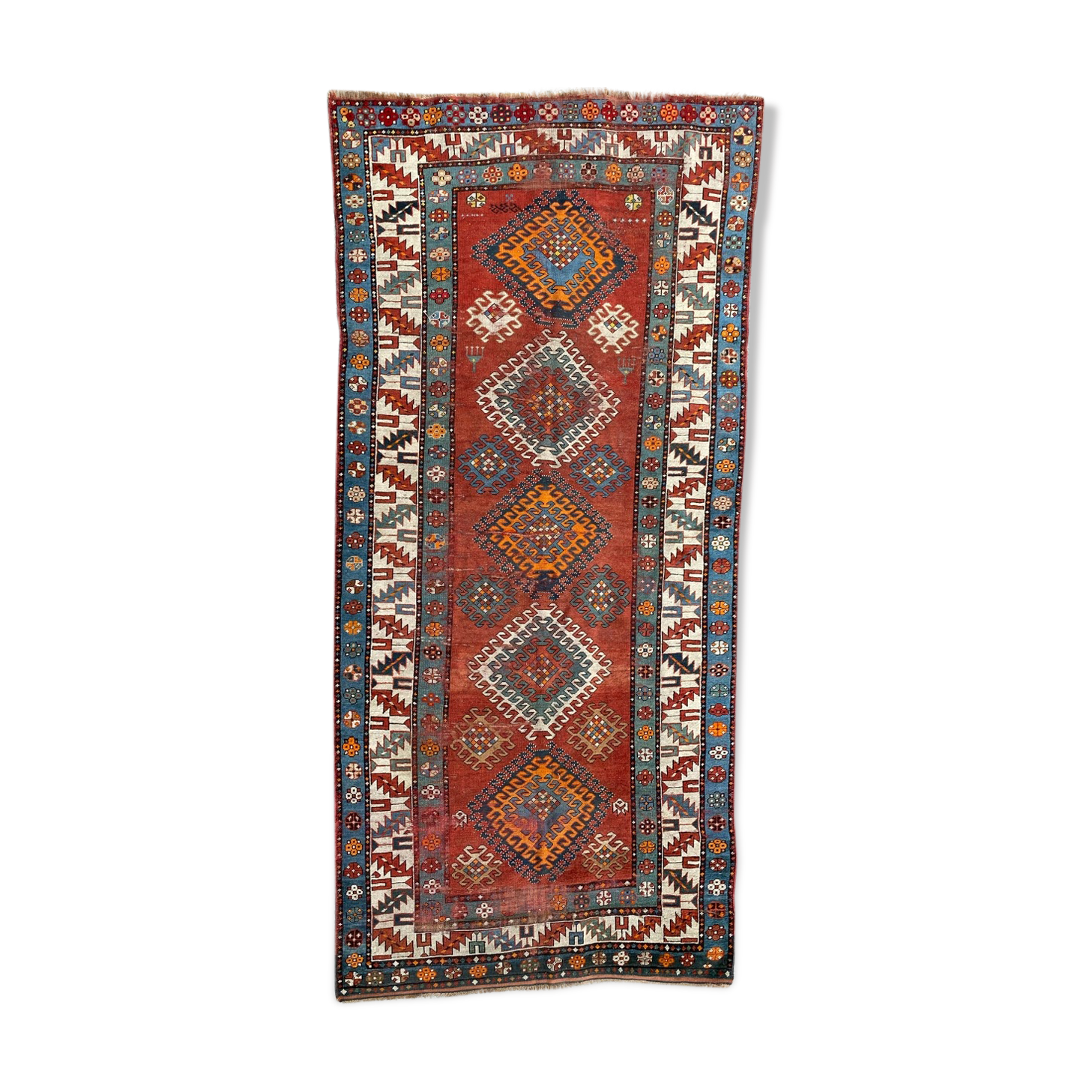 Kazak ancient Caucasian carpet 140x300 cm