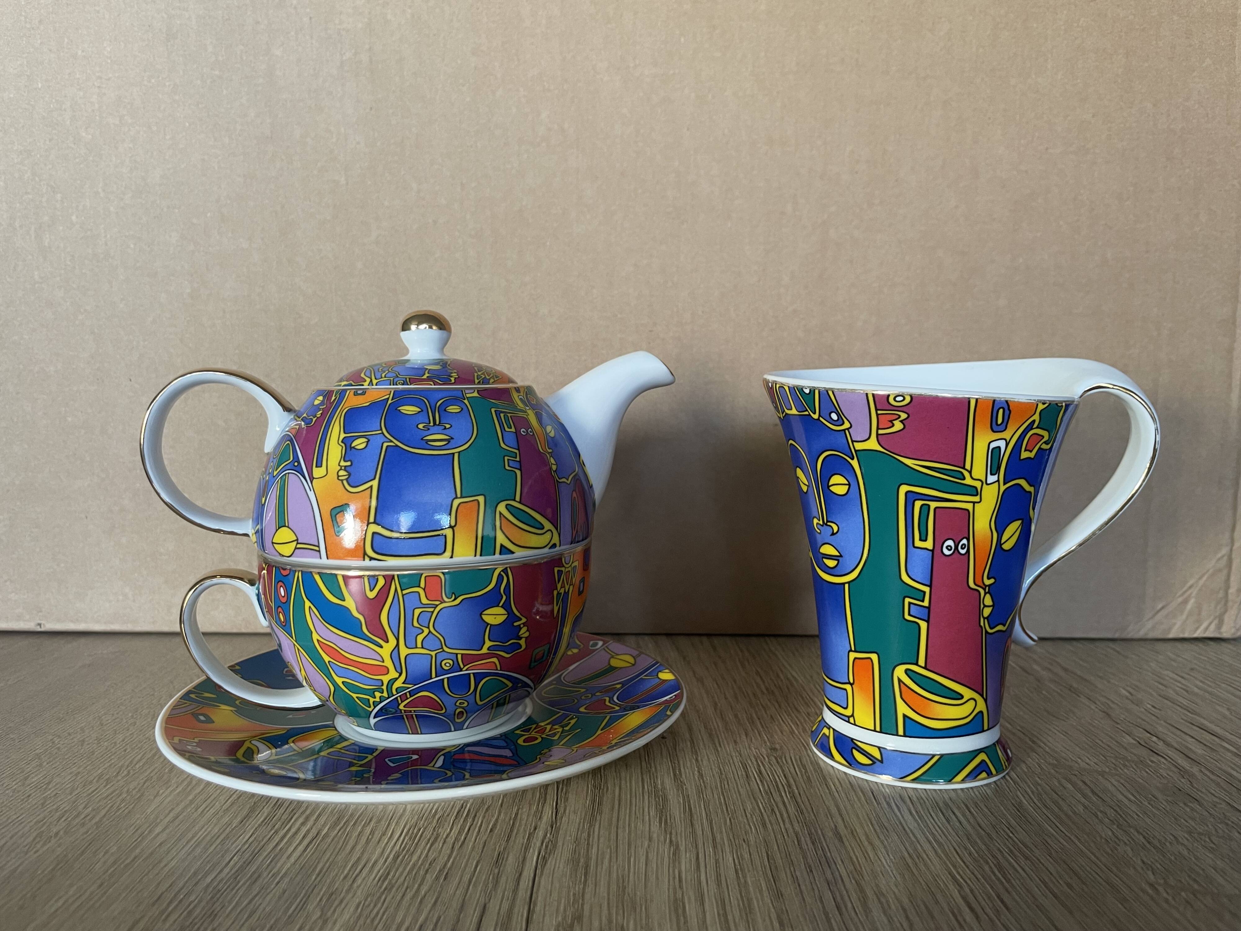 Teapot and cups "So French" decor of the galleon