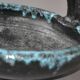 Coupe/grand woven basket Accolay turquoise blue