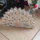 Peacock napkin holder in silver metal