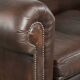 Luxury brown smooth cow leather Chesterfield sofa with an English look