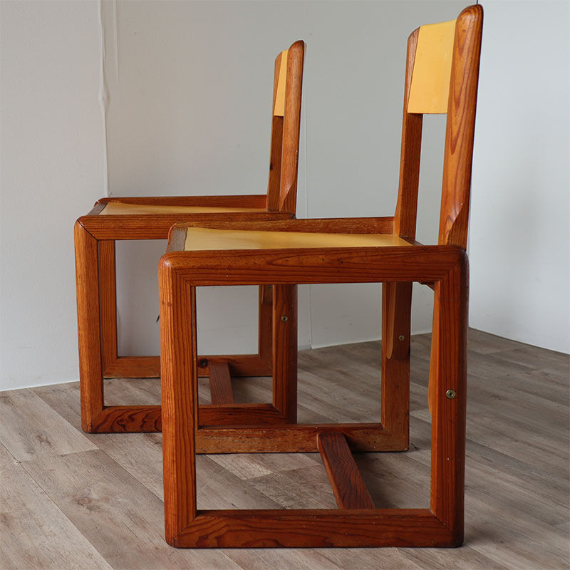 Pair of vintage chairs by André Sornay in wood 1960