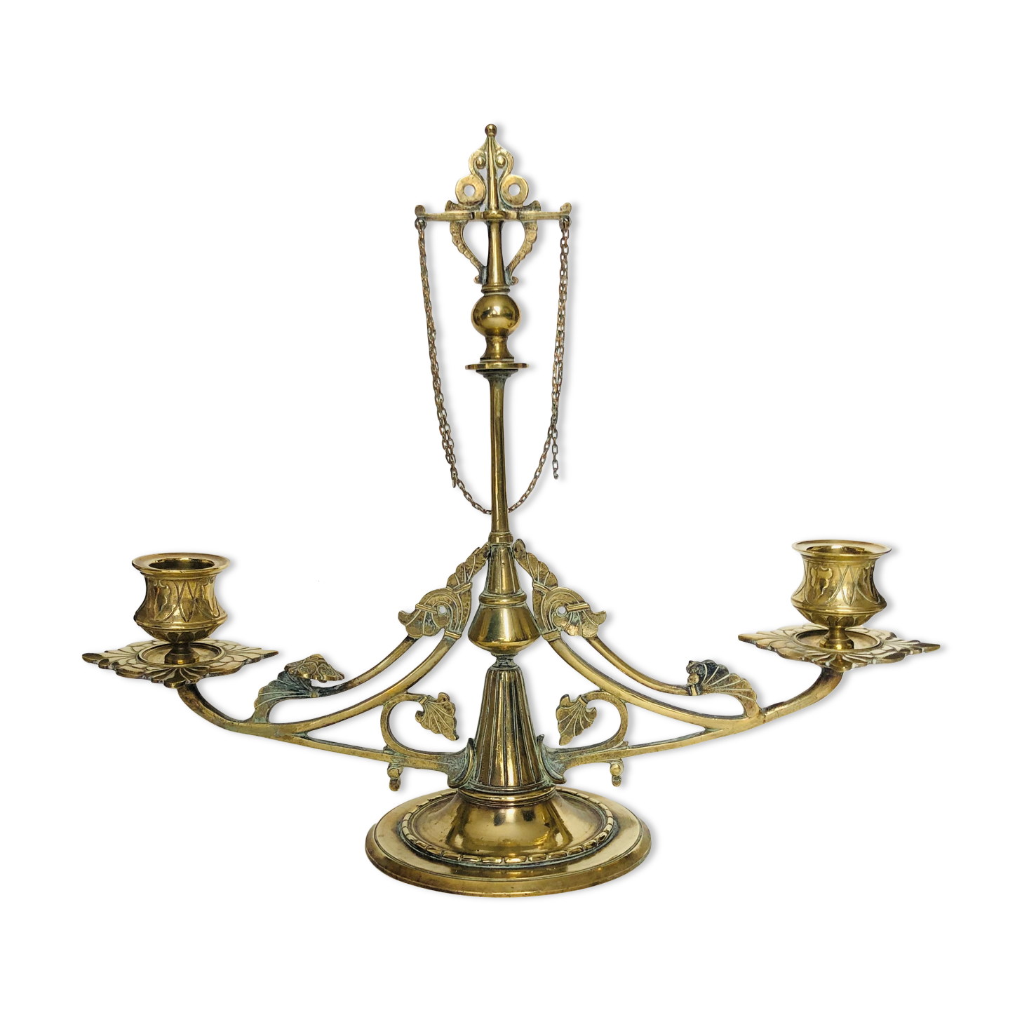 Golden bronze chandelier