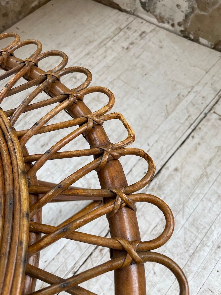 Rattan “sun” coffee table