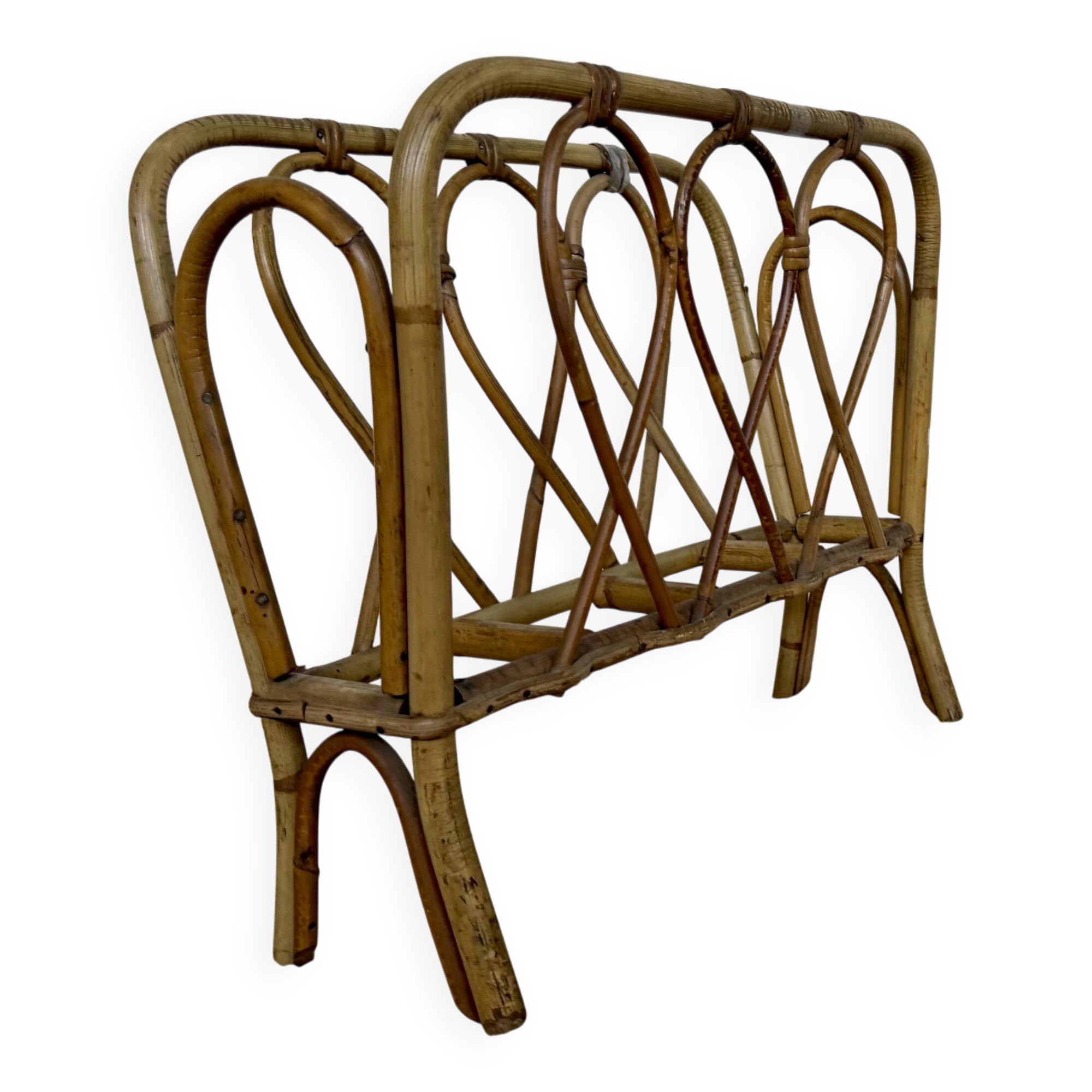 Rattan magazine rack