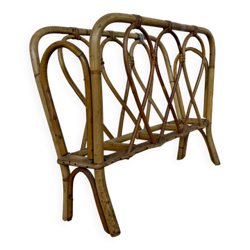 Rattan magazine rack