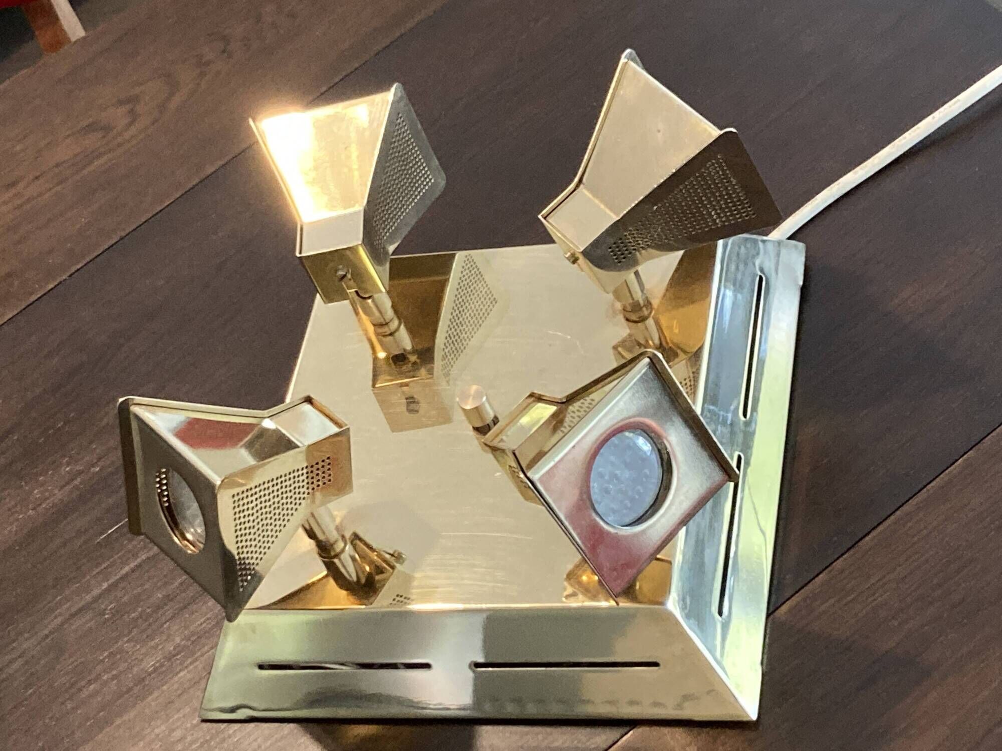 Vintage brass ceiling light OMI – Space Age design from the 1970s
