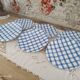 Lot de 6 assiettes à dessert en porcelaine Leoni by Sia Home Fashion décor torchon à carreaux bleus