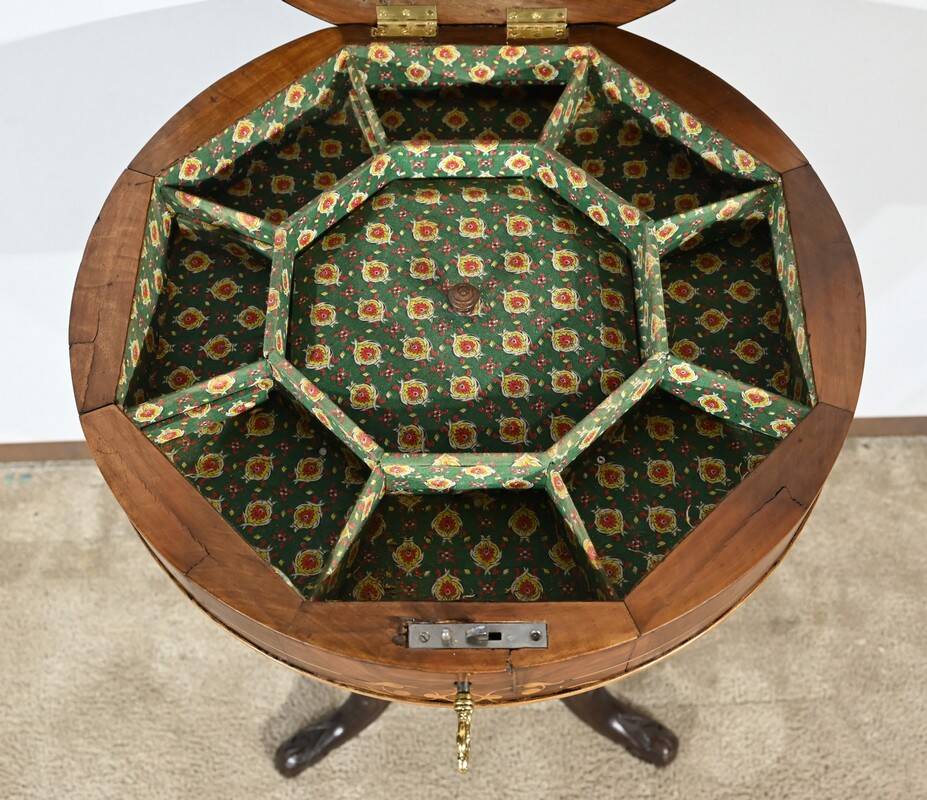 Trumpet Table for Work and Games, Walnut – Late 19th Century