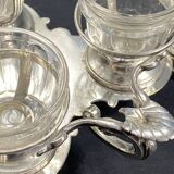19th century Louis XV style condiment holder, silver or silver-plated metal frame