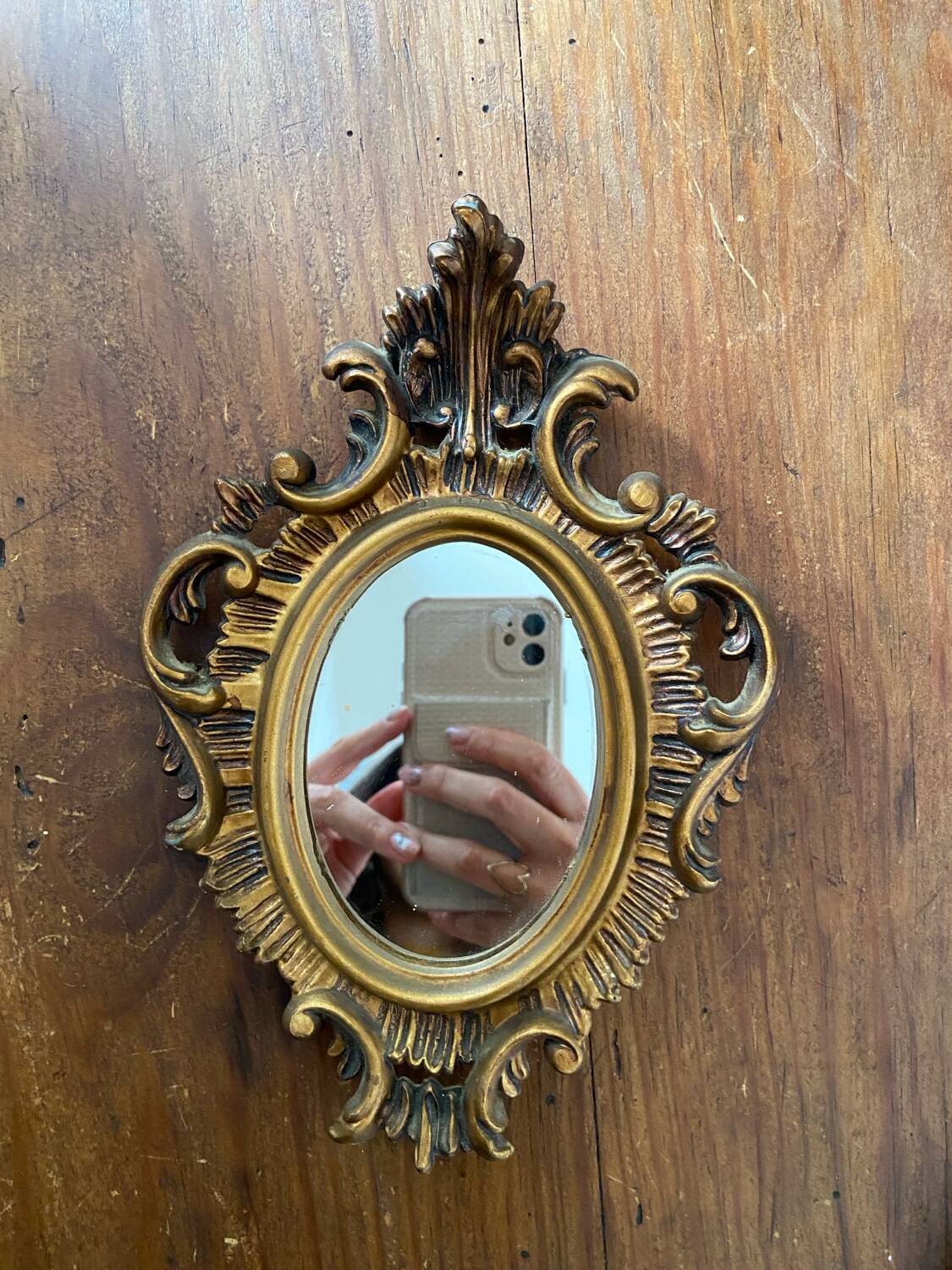 Antique vintage resin mirror