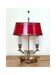 bronze and brass 2-bulb bouillotte lamp, red desk lamp