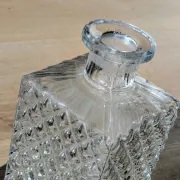 Square Whisky Carafe with Diamond Point Decoration in Moulded-Cut Glass