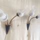 Articulated double light wall sconces in brass and glass - mid 20th century.