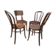 Lot de 4 chaises bistrot dépareillé bois courbé