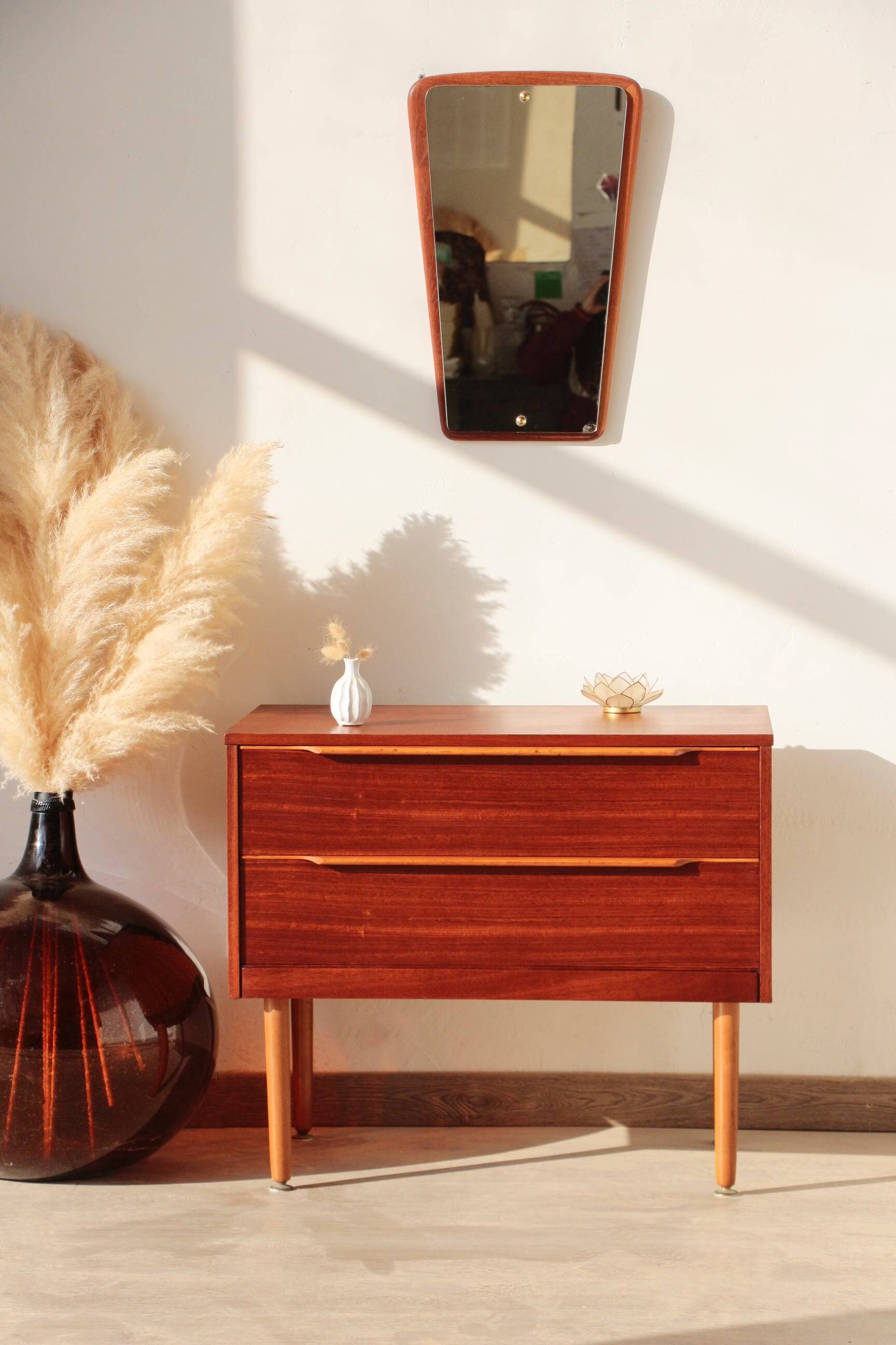 Vintage Teak Chest of Drawers – Small Restored Scandinavian Furniture