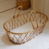 Vintage rattan bassinet