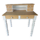 Bureau à tiroirs patiné blanc