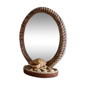 miroir coquillages ovale
