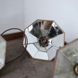 Antique industrial mirrored reflector shade pendant