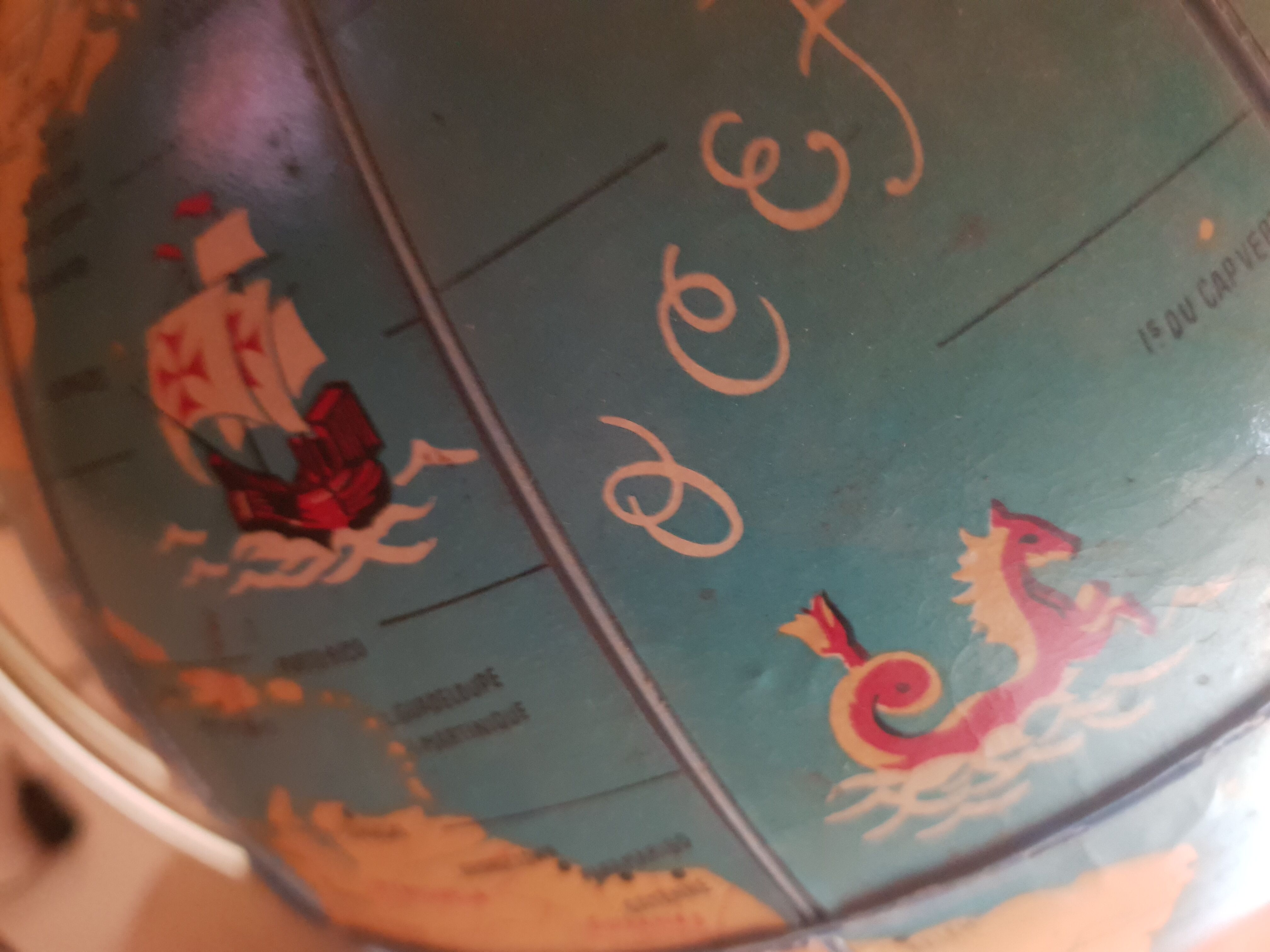 Globe Terrestre Mappemonde "Radio-Célard" Year 1955