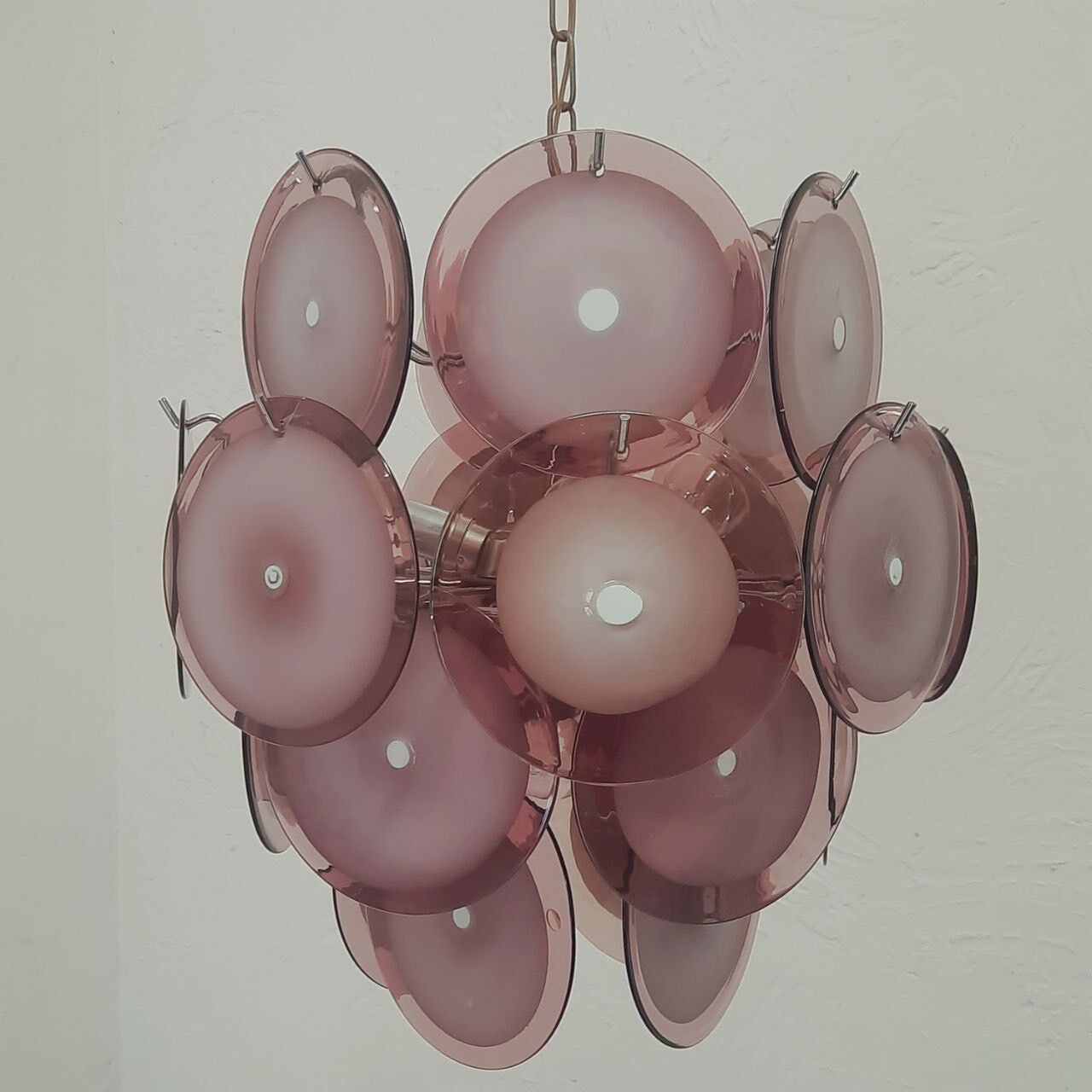 Murano Chandelier - Polychrome Glass - Vistosis 60s. Delicate and very fine