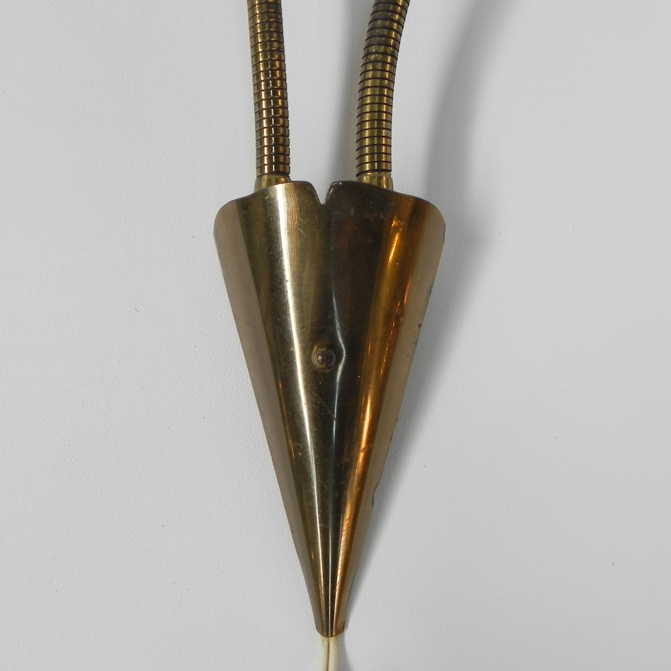 Vintage wall lamp with tube rods and 2 glass shades