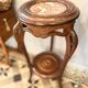 Art Nouveau wooden and marble stool