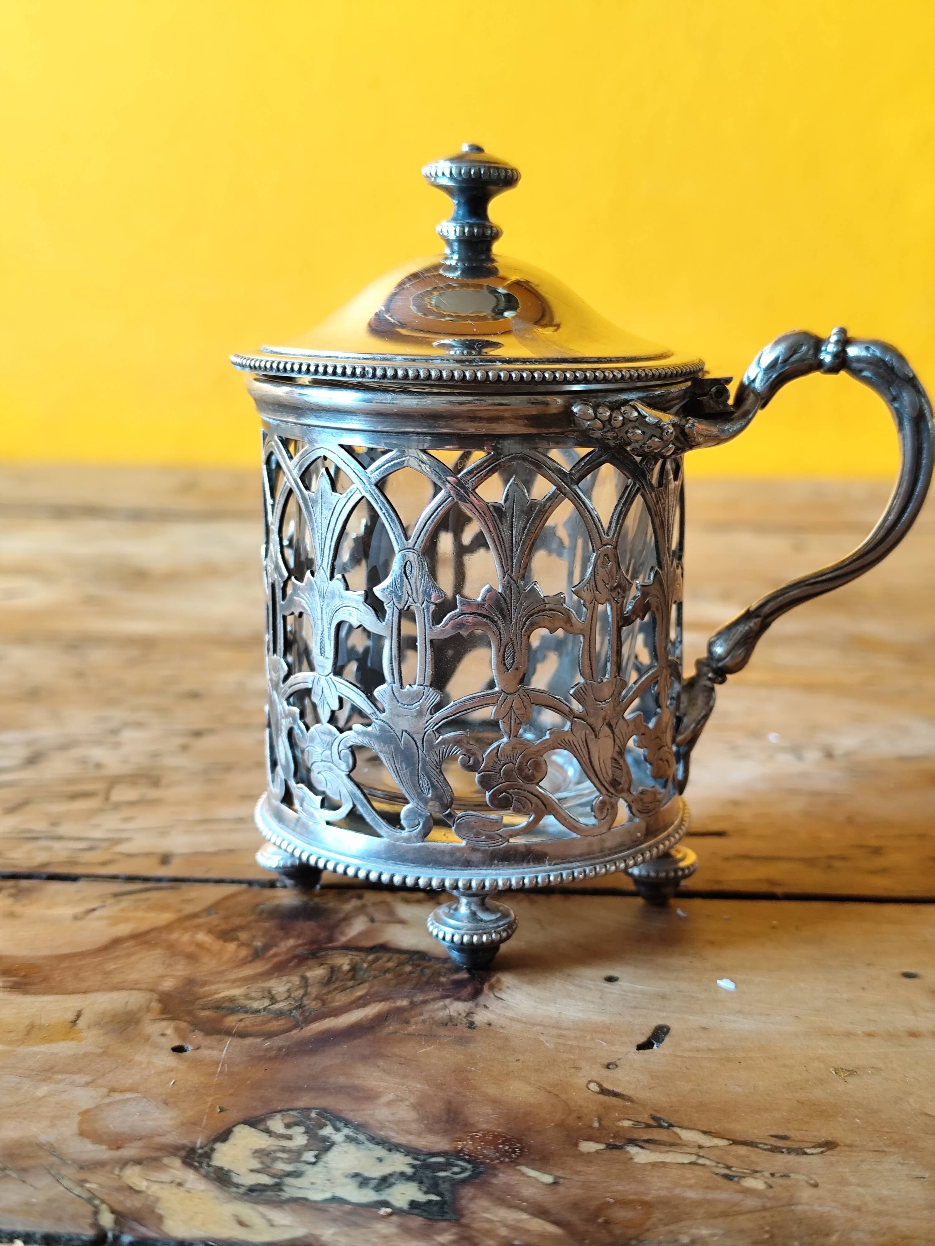 Silver-plated mustard pot from Cristofle France - mustard pot