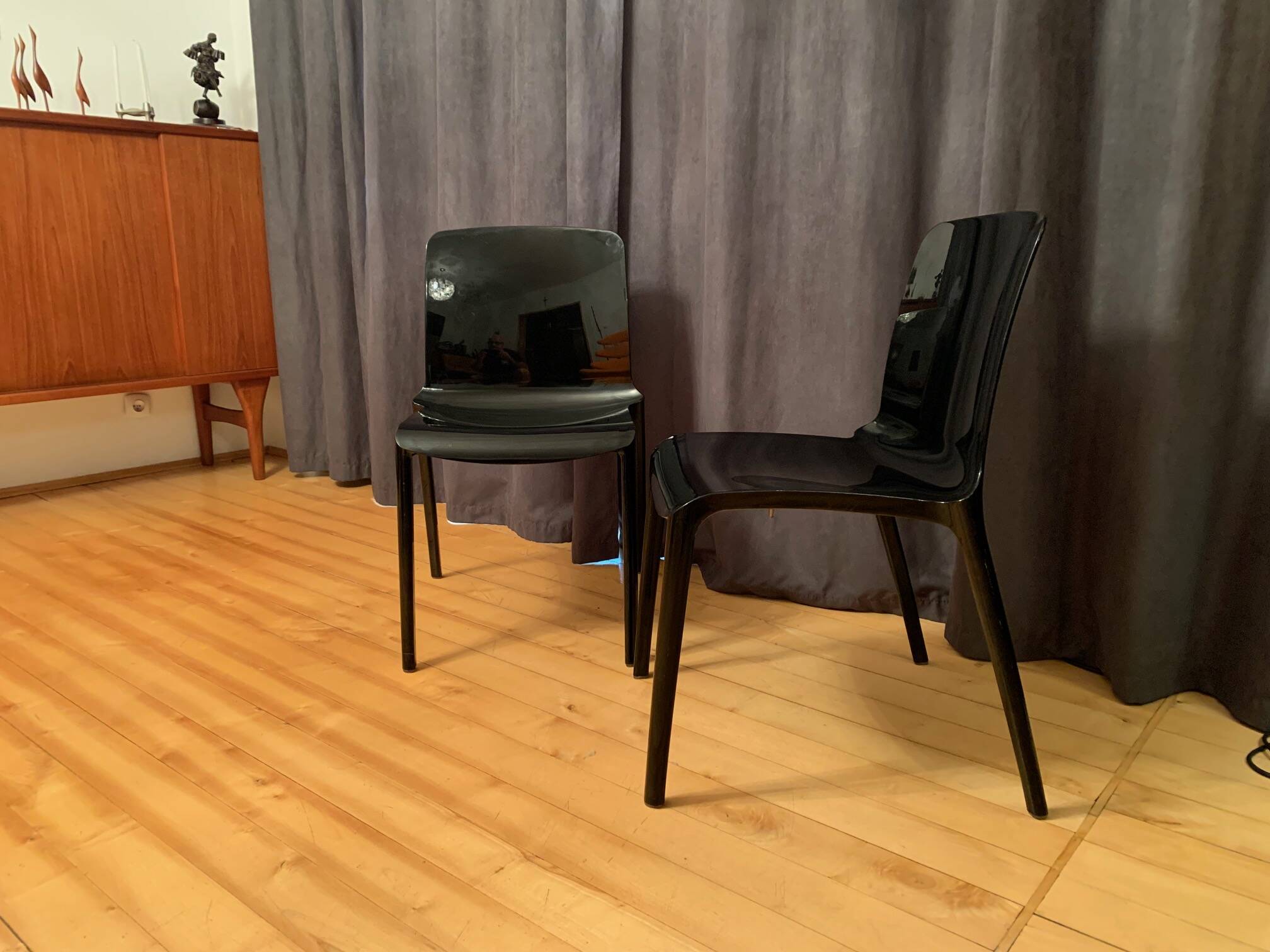 Pair of Tiffany chairs by Marcello Ziliani, Casprini, Italy.