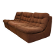 Vintage German brown boucle modular 3-seater sofa, 1970s.