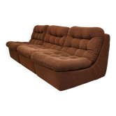 Canapé modulaire 3 places vintage marron allemand Boucle, années 1970
