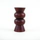 Turned wooden vase in segmented technique, burgundy, Danish, 1970s