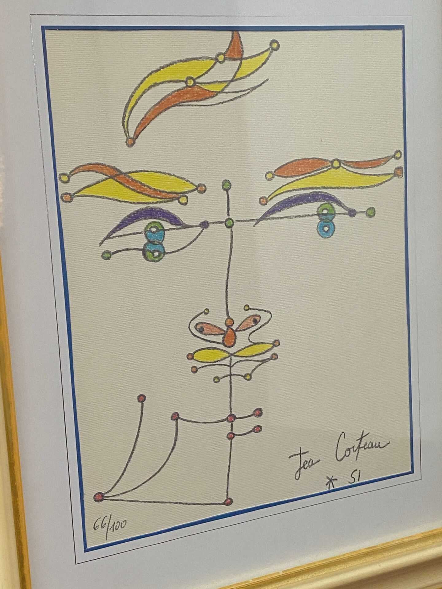 Lithographie Jean Cocteau