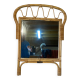 Vintage rattan mirror from the 1960s