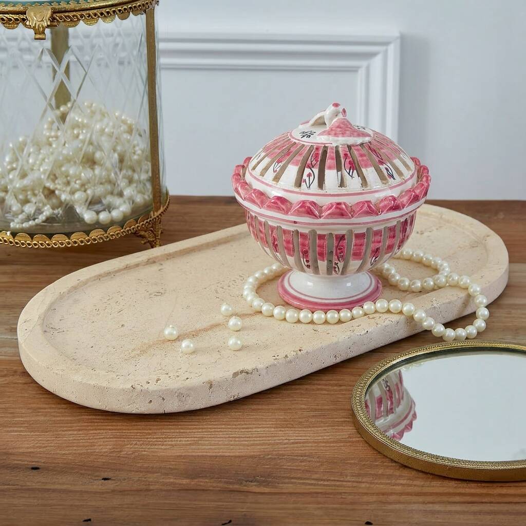 Vintage pierced porcelain bonbonnière
